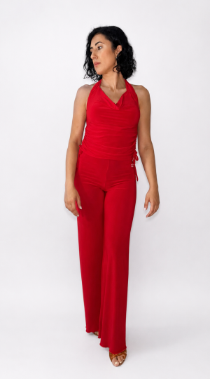 Conjunto - Top Esmeralda y pantalones pata recta